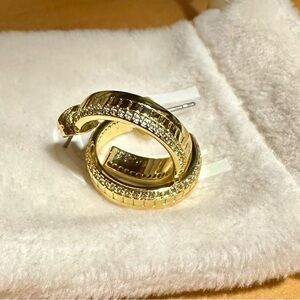 Uncommon James Hoops/Larger Huggies With Pave Detail. Cloth Bag Included.